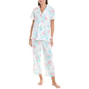 Carole Hochman Womens 2Pc Top & Pant Pajama Set, White